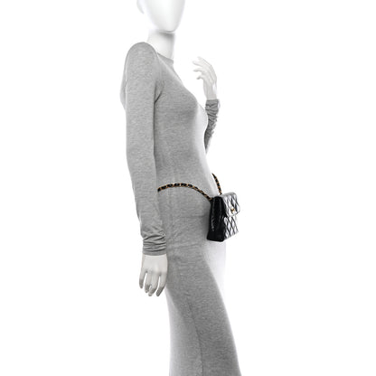 Chanel Lambskin Quilted Mini Flap Waist Belt Bag Black 2 of 12