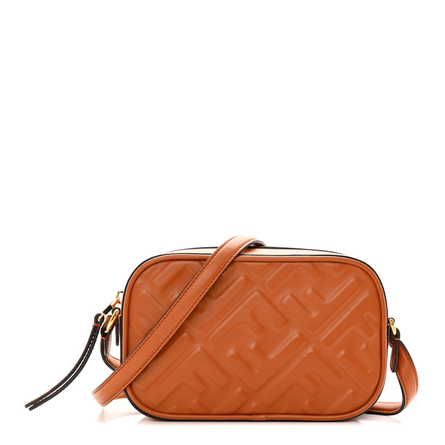Vitello Epoque FF Embossed Camera Case Brandy