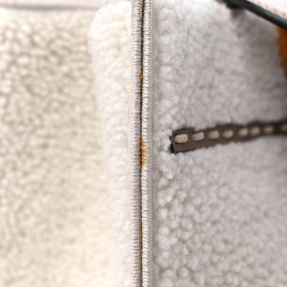 Fendi Shearling Vitello King Logo Medium Fendi Sunshine Shopper Tote White 13 of 14
