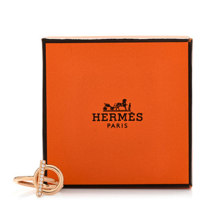 Hermes 18K Rose Gold Diamond PM Echappee Ring 52 6 5 of 5