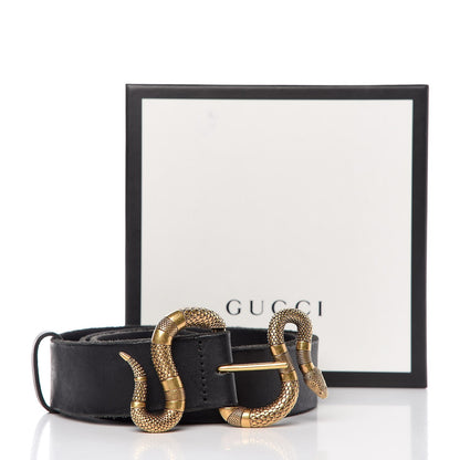 Gucci Calfskin Snake Belt 95 38 Black 9 of 9