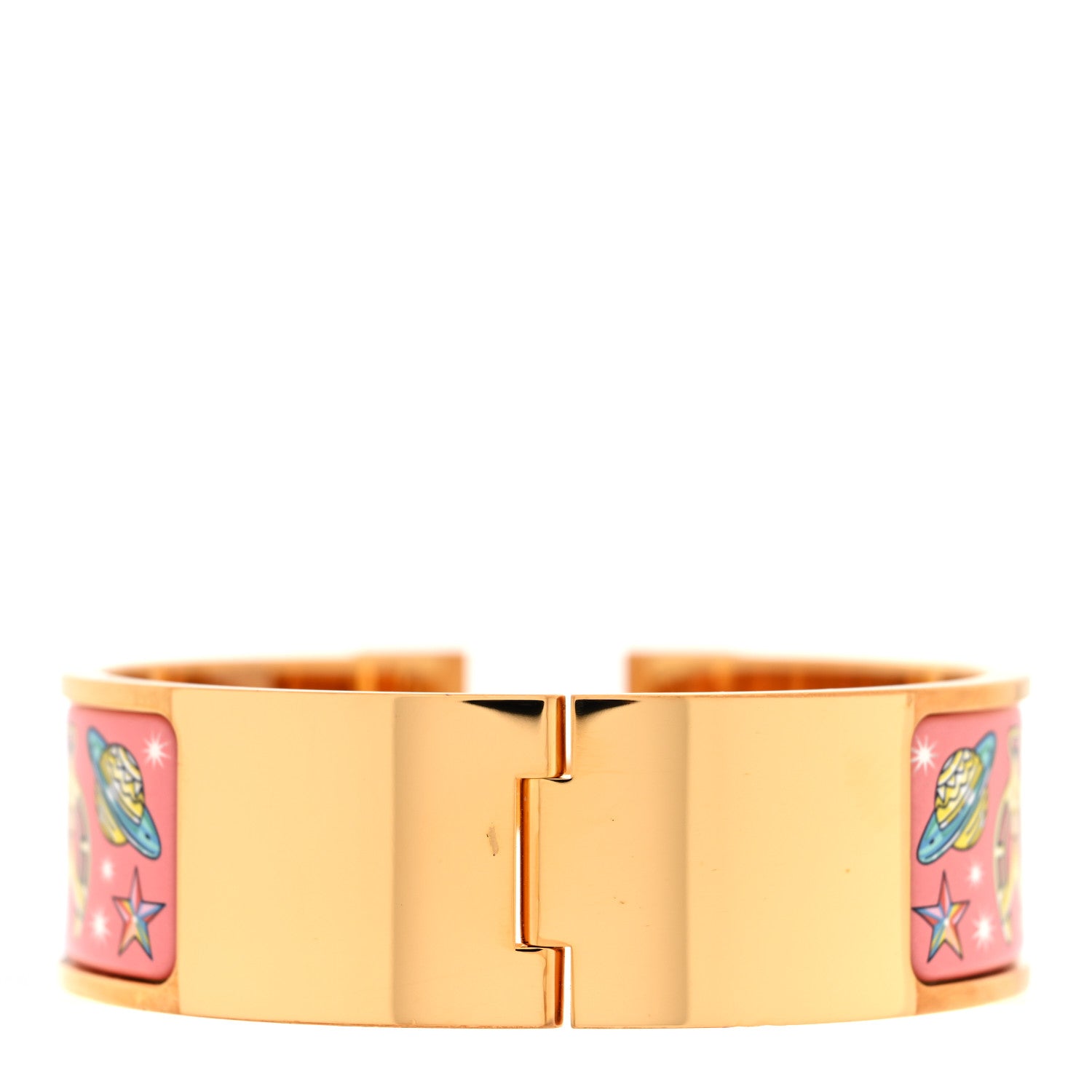 Hermes Enamel Printed Chorus Stellarum Wide Clic Clac H Bracelet PM Tropique 3 of 4