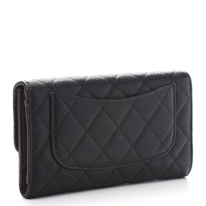 Chanel Caviar Quilted Long Flap Wallet Black 3 of 13