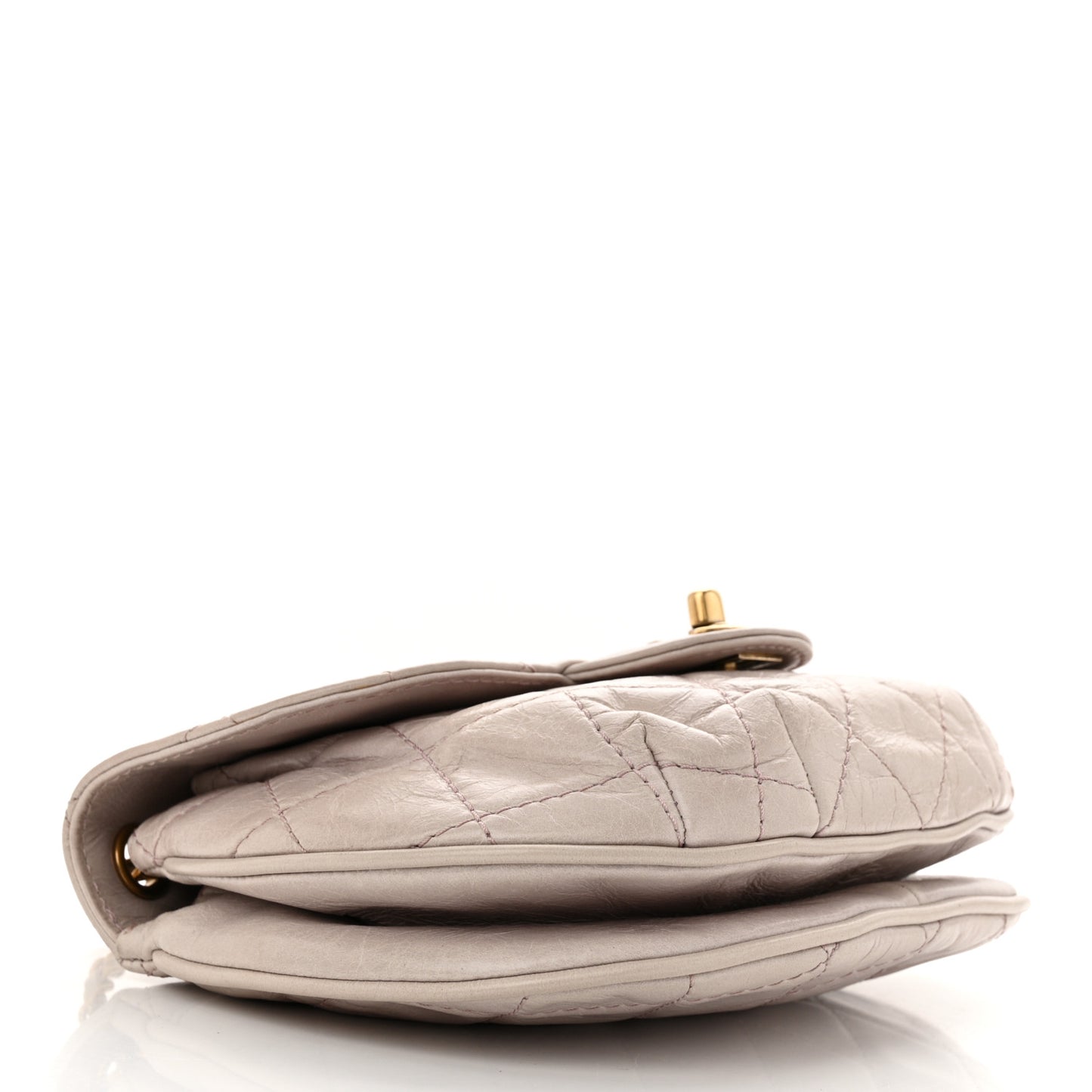 Glazed Calfskin Quilted Medium Bubble CC Flap Light Pink