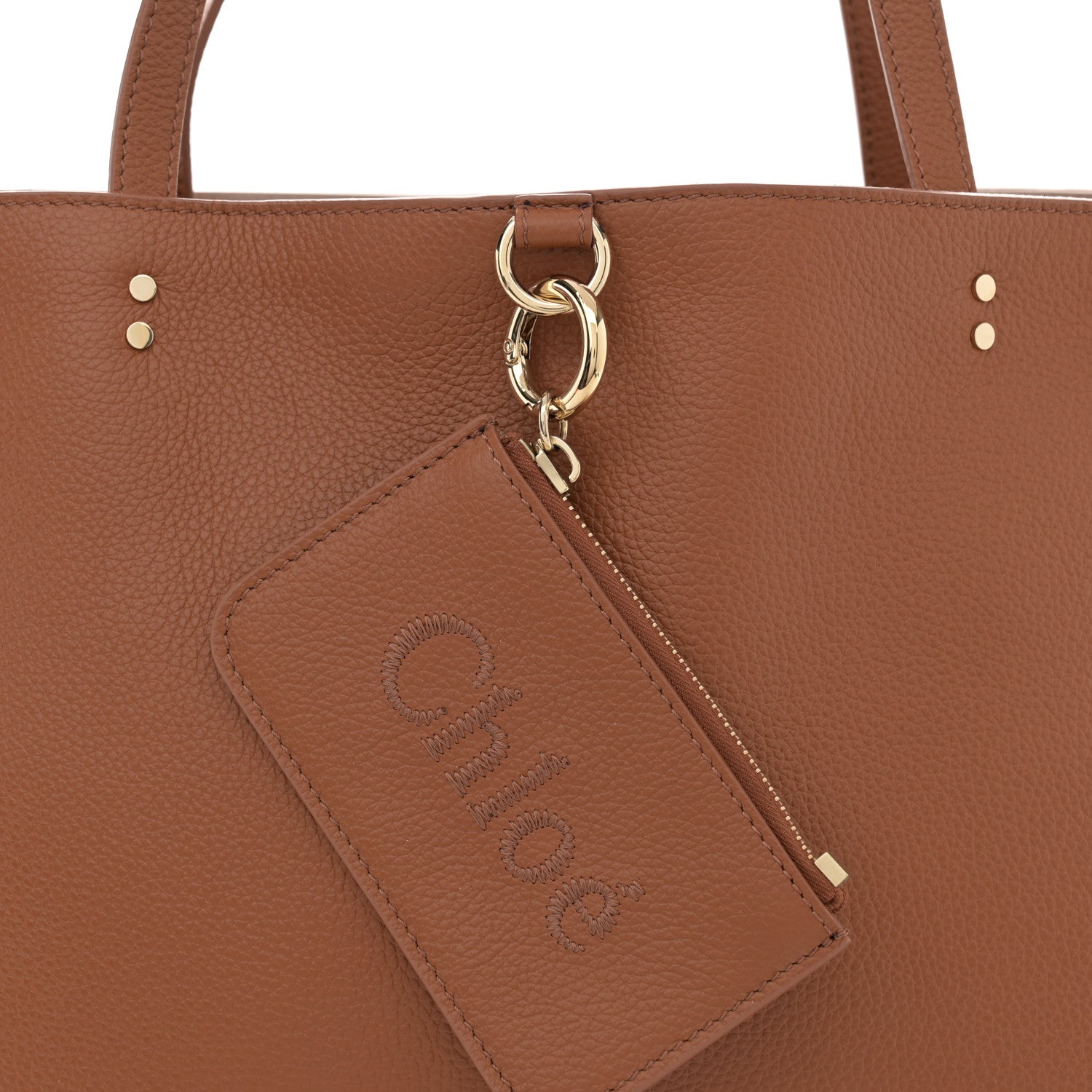 Chloe Calfskin Medium East West Sense Tote Tan 8 of 10