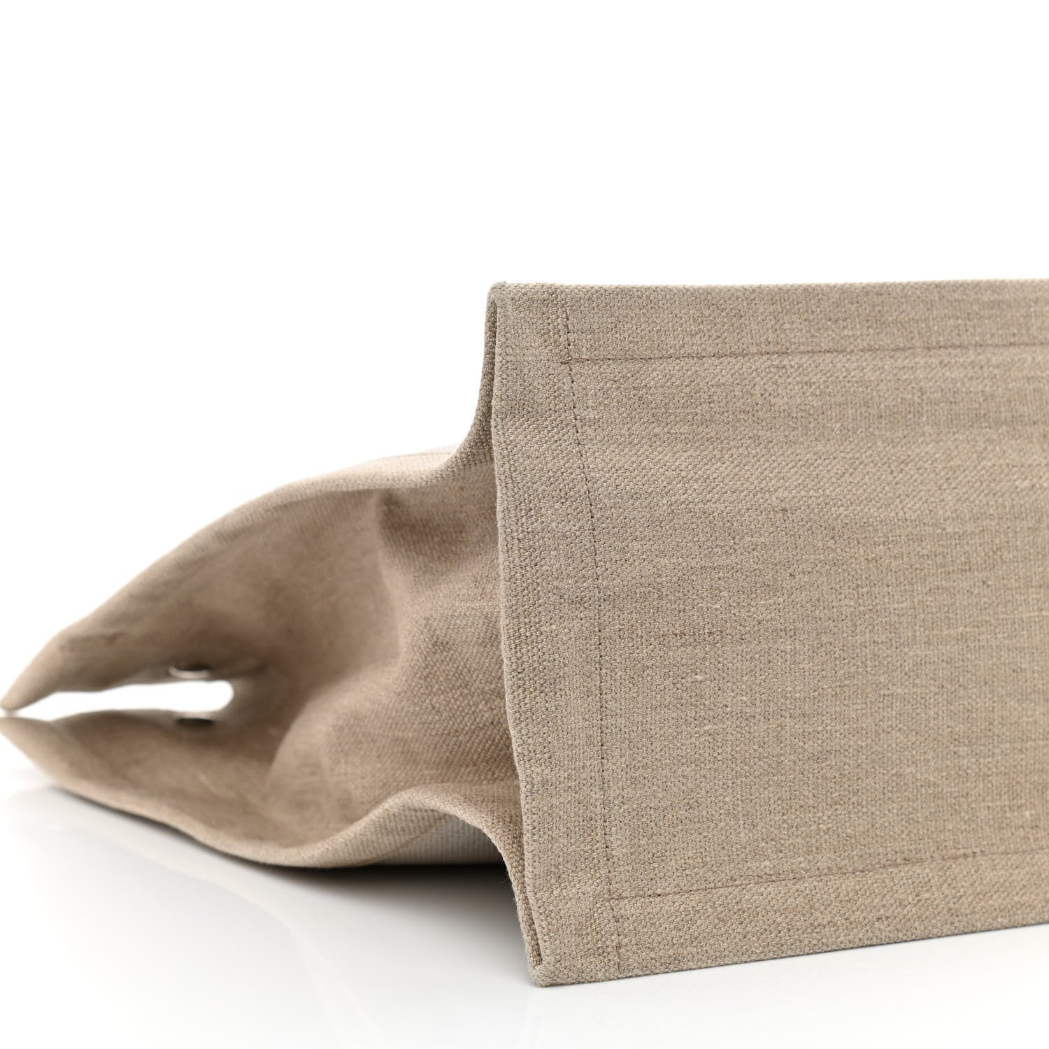 Saint Laurent Linen Calfskin Rive Gauche Tote Optic White 9 of 10