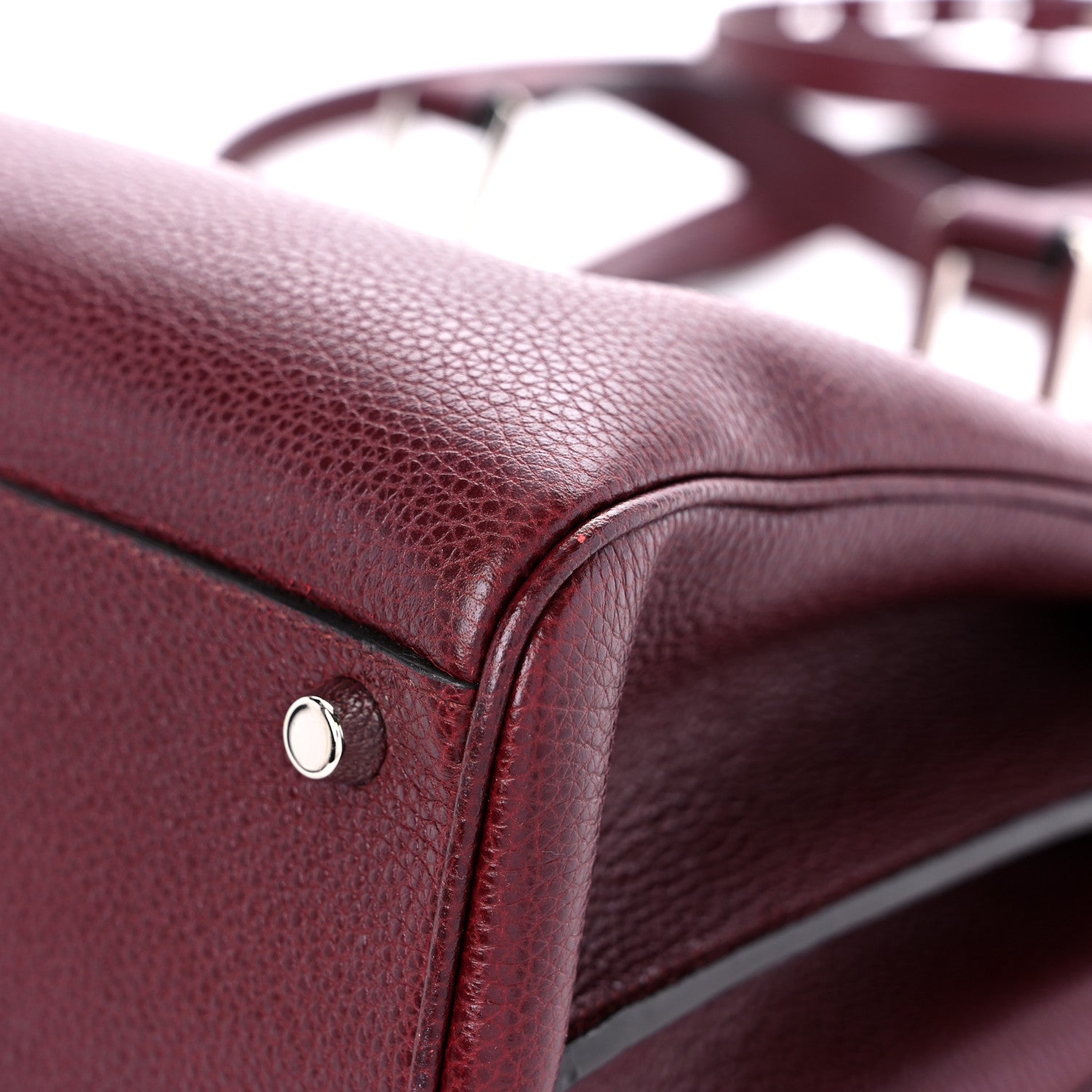 Gucci Grainy Calfskin Medium Zumi Top Handle Bag Vintage Bordeaux 11 of 12