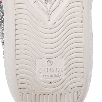Gucci Glitter Web Ace Sneakers 38 Silver 10 of 14