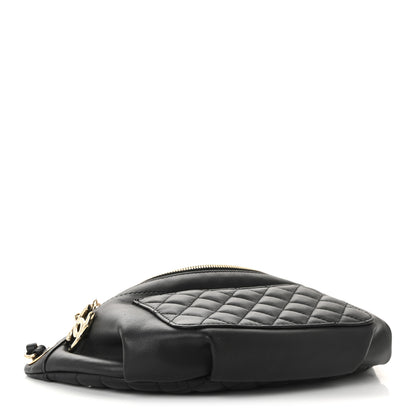 Chanel Lambskin Quilted Waist Bag Fanny Pack Black 4 of 10