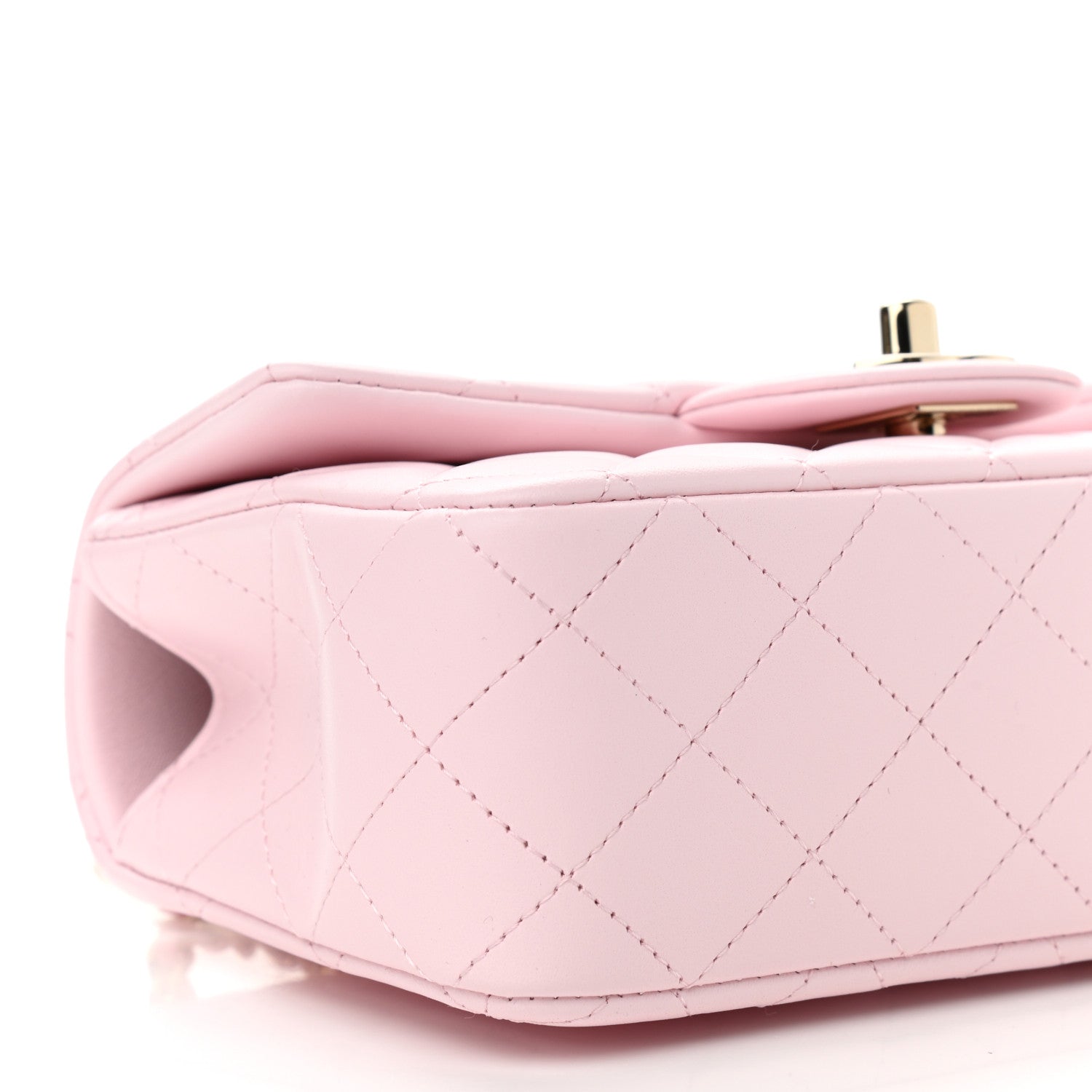 Chanel Lambskin Quilted Mini Top Handle Rectangular Flap Light Pink 8 of 9