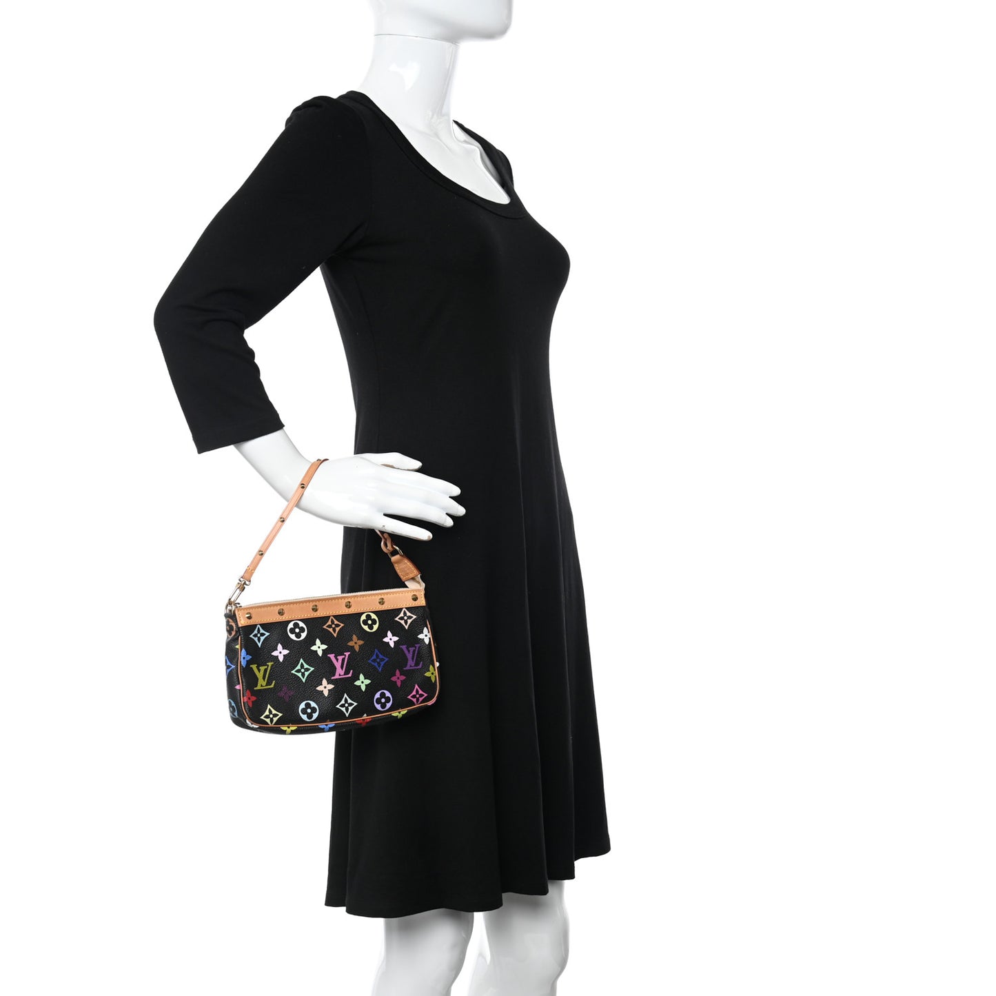 Monogram Multicolor Pochette Accessories Black