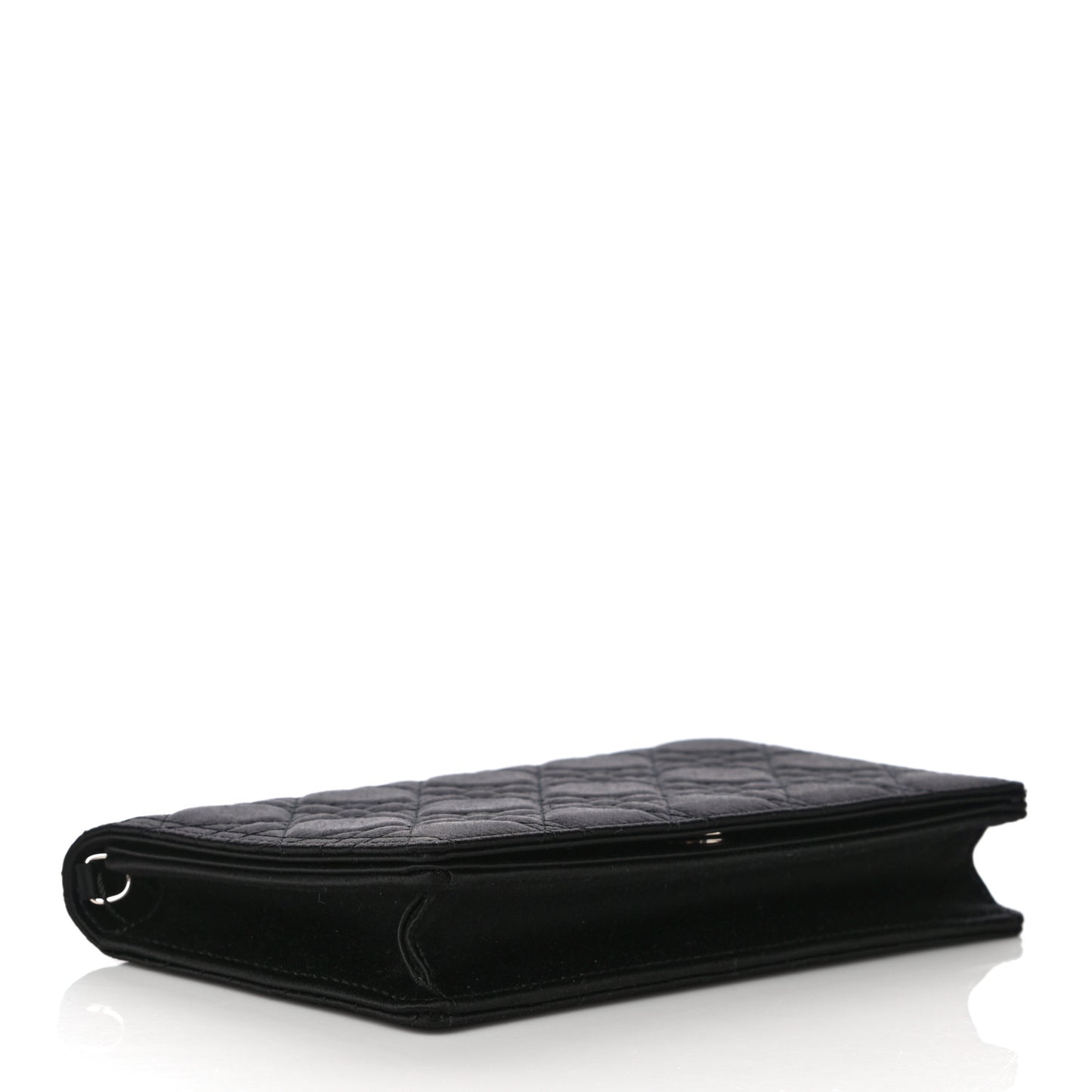 Satin Cannage Lady Dior Clutch Black