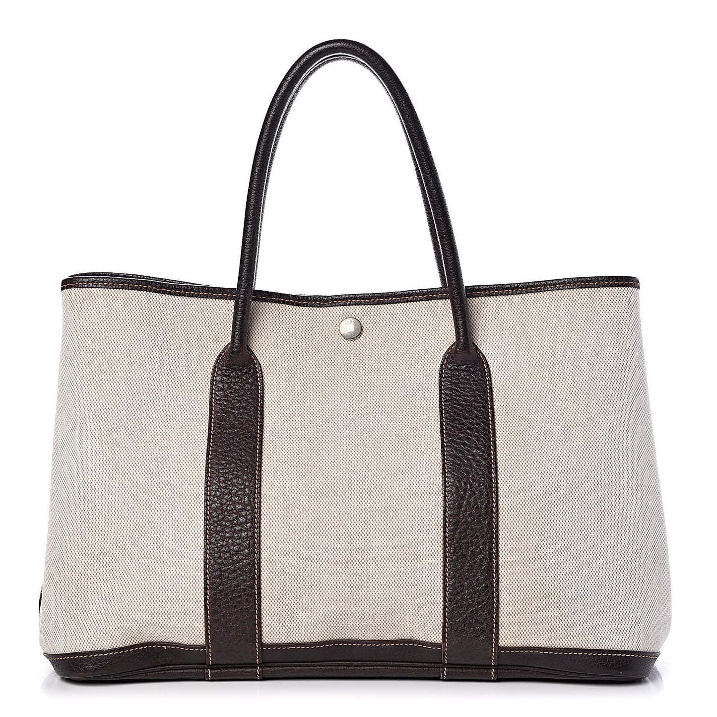 Toile Buffle Gala Garden Party Tote 36 MM Marron Fonce