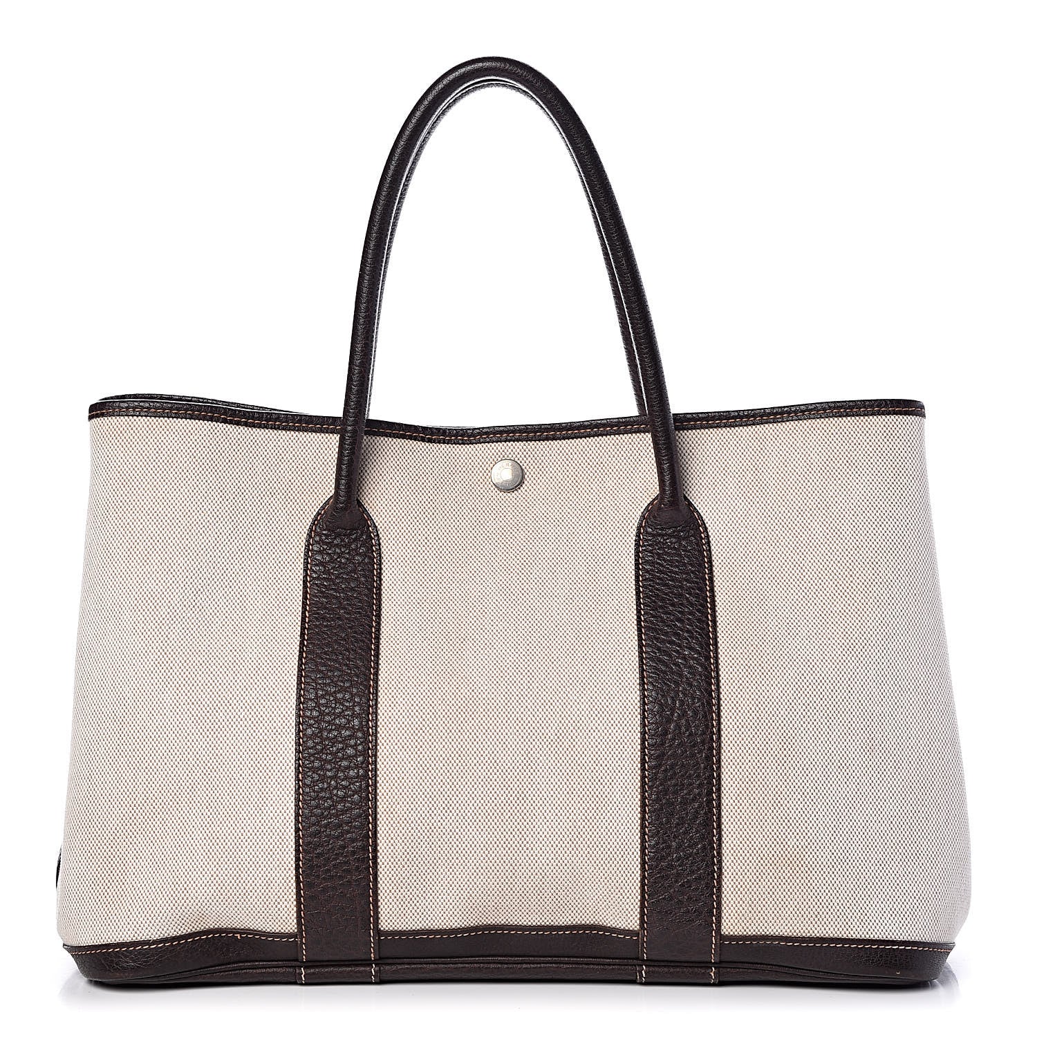 Hermes Toile Buffle Gala Garden Party Tote 36 MM Marron Fonce 1 of 11