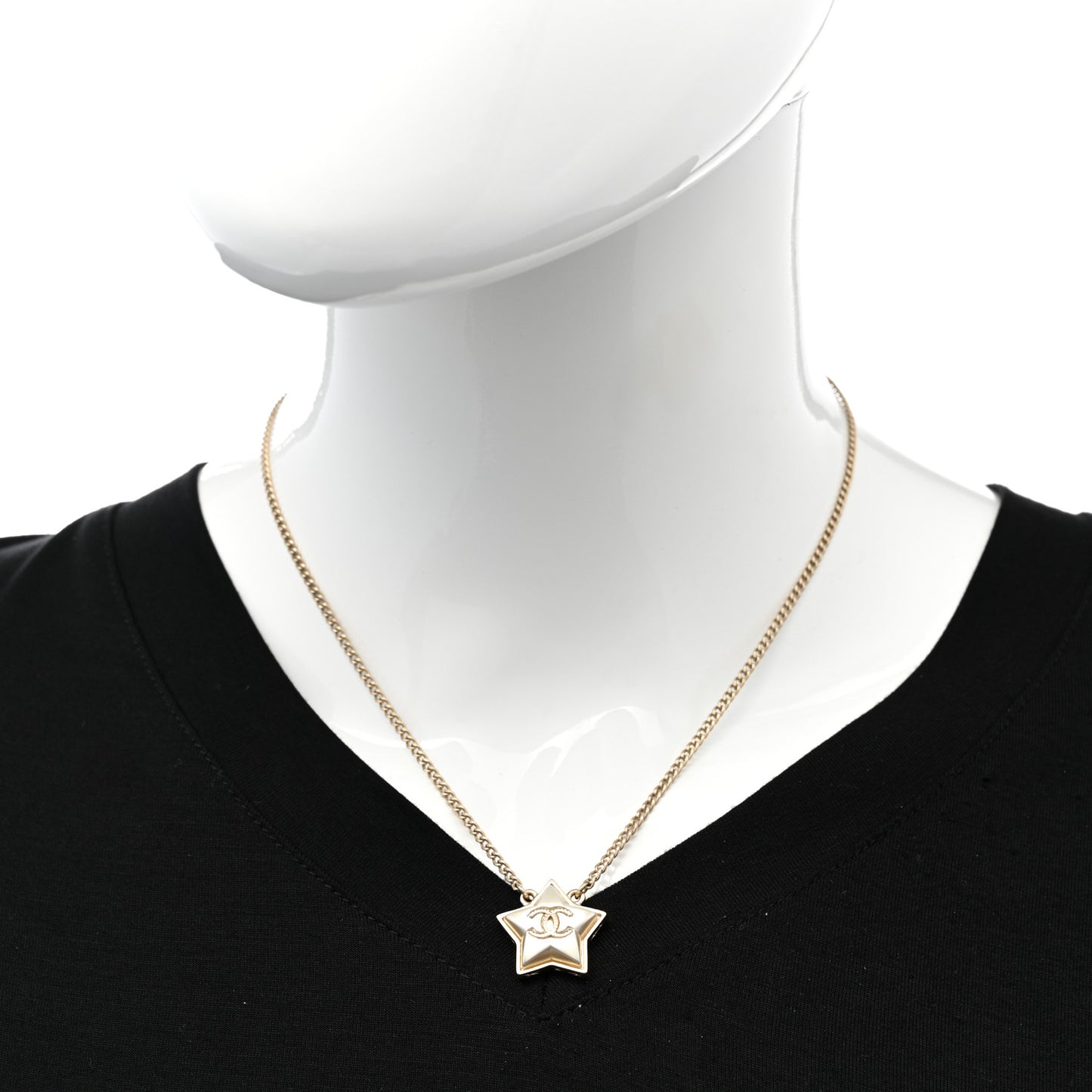 Pearl CC Star Necklace Gold