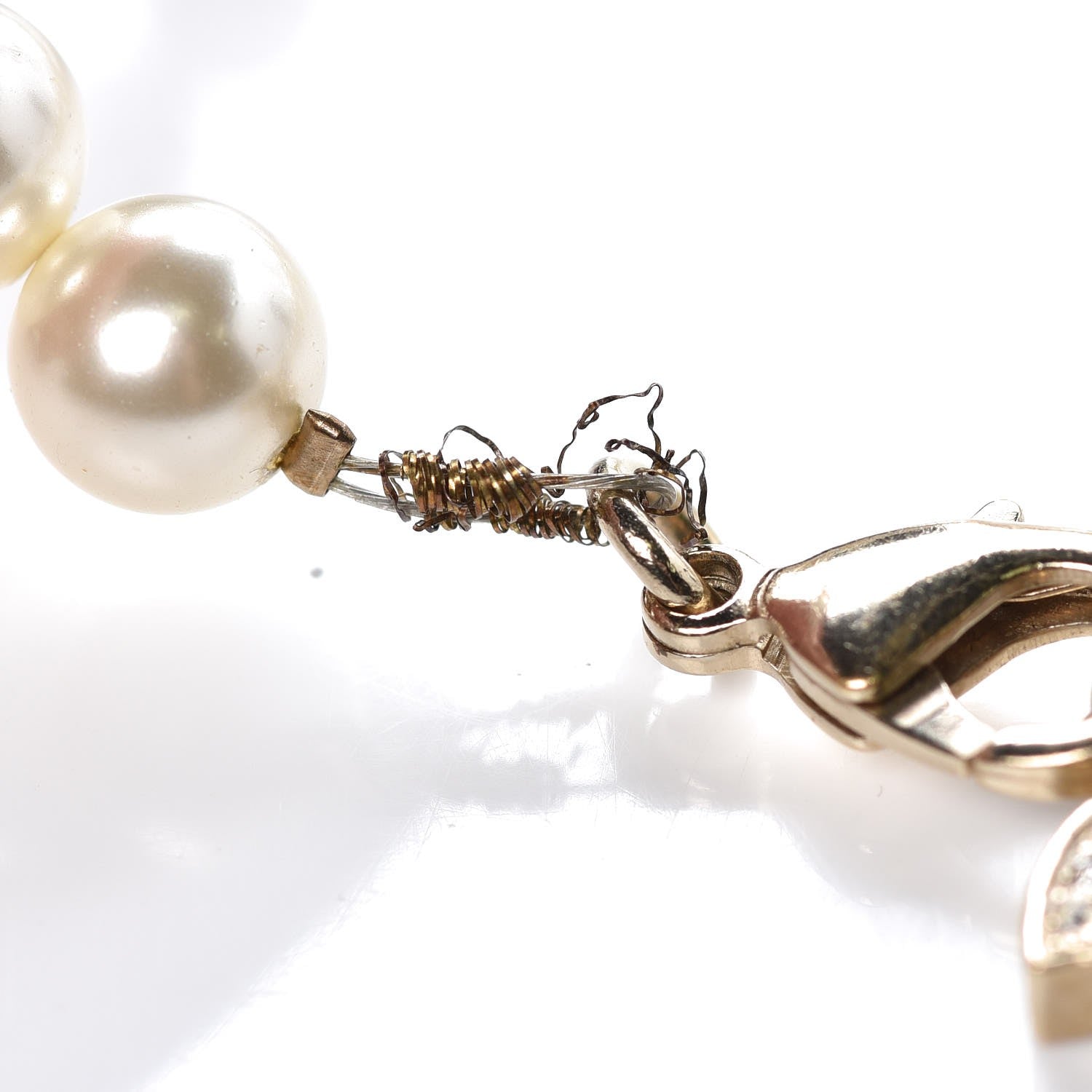 Chanel Pearl Crystal CC Bracelet Gold 7 of 7