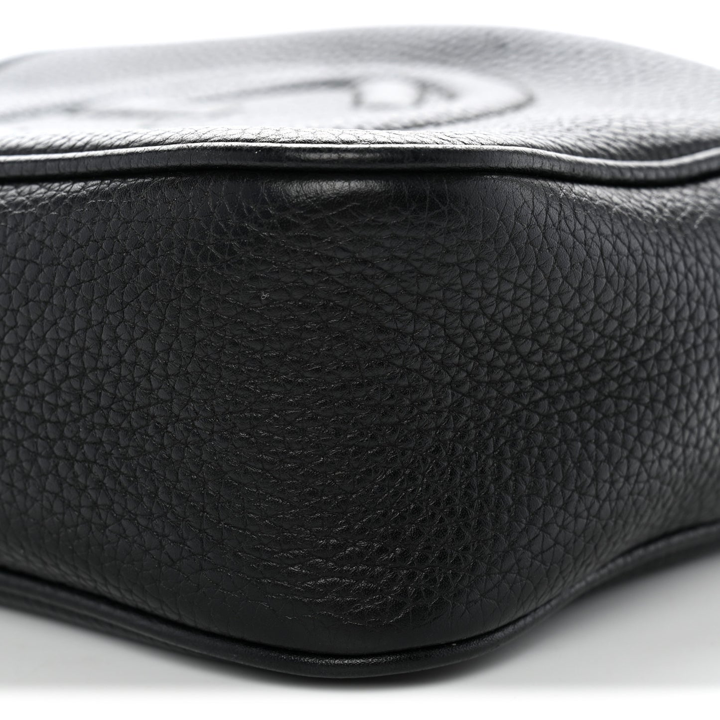 Pebbled Calfskin Small Soho Disco Bag Black