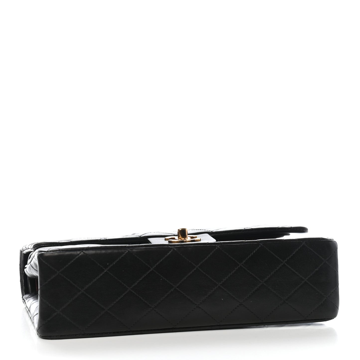 Lambskin Quilted Medium Double Flap Black