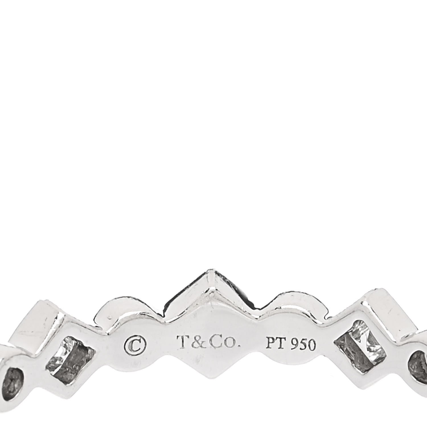Tiffany Platinum Diamond Jazz Band Ring 49 5 4 of 4