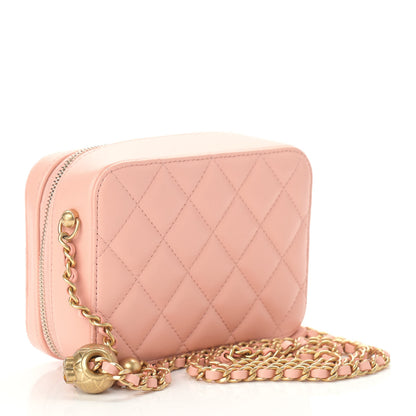 Chanel Lambskin Quilted CC Pearl Crush Camera Case Light Orange 3 of 9