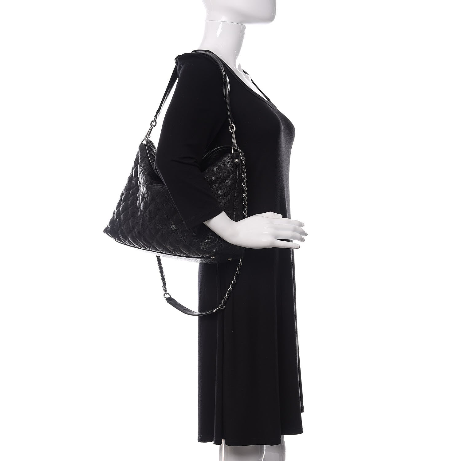 Chanel Caviar Quilted French Riviera Hobo Black 3 of 11