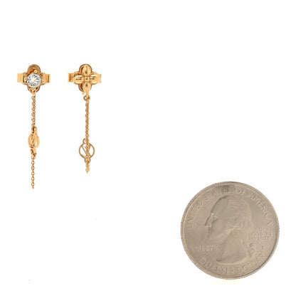 Louis Vuitton Metal Crystal Petit Louis Earrings Gold 2 of 5