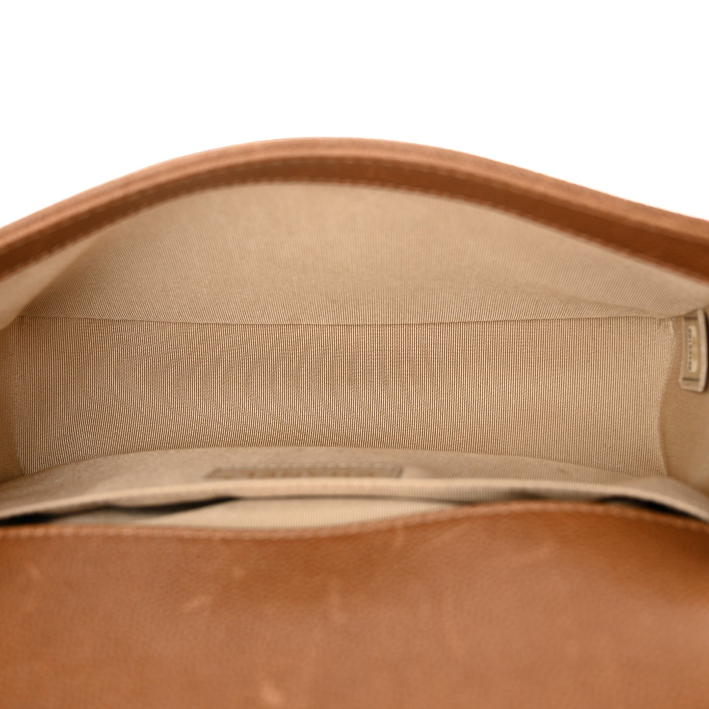 Caviar Quilted Medium Boy Flap Light Brown