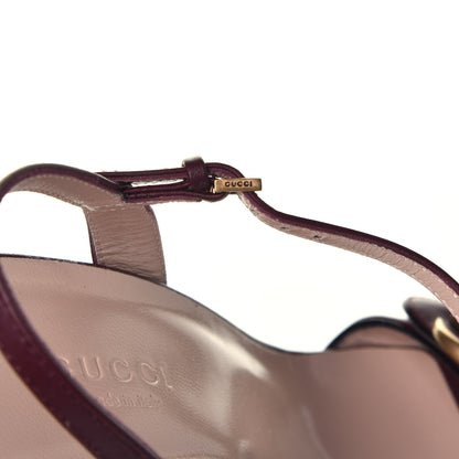 Gucci Lifford Calfskin GG Marmont Ankle Wrap 105mm Sandals 37.5 Vintage Bordeaux 8 of 9