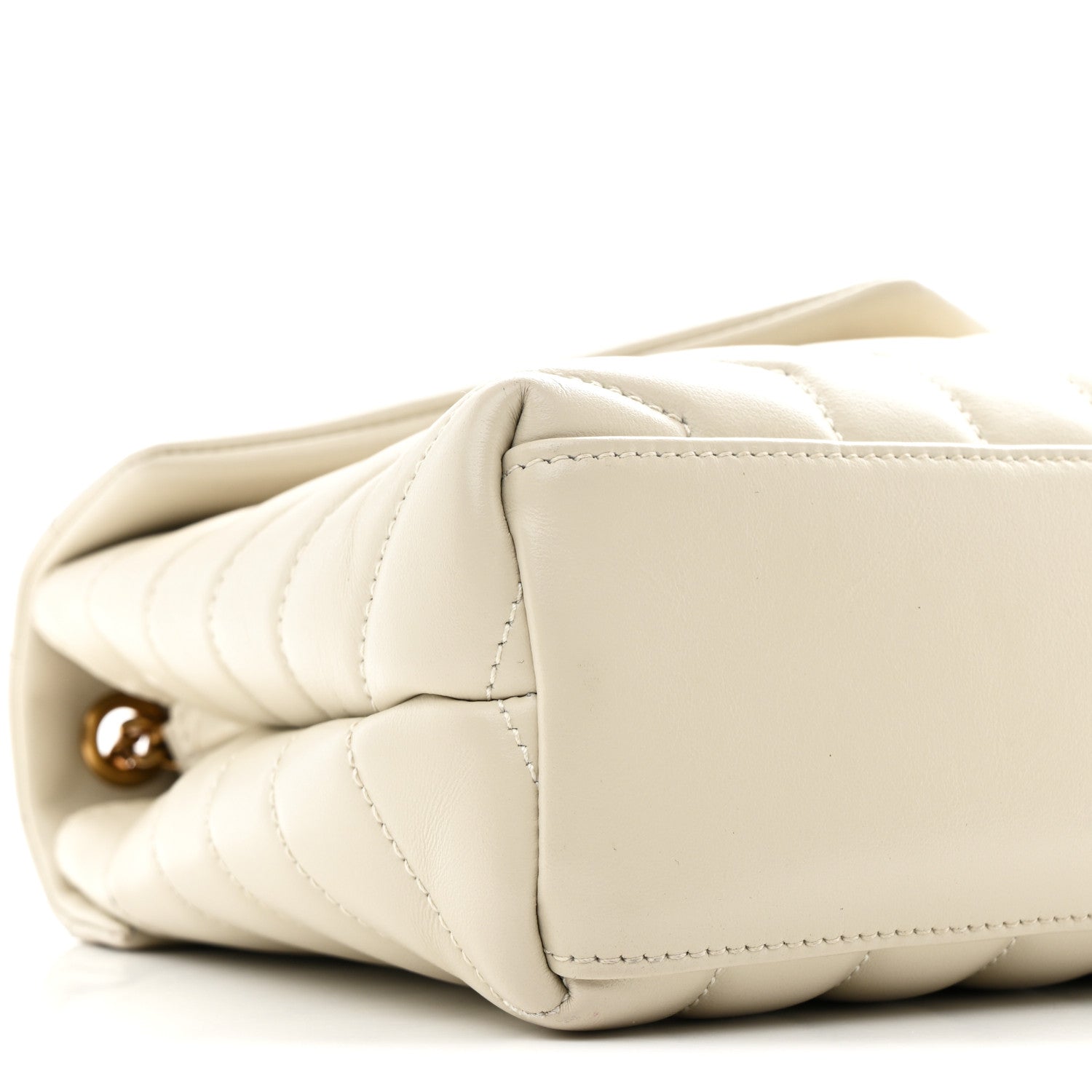 Saint Laurent Calfskin Y Quilted Monogram Small Loulou Chain Satchel Ivory 10 of 11