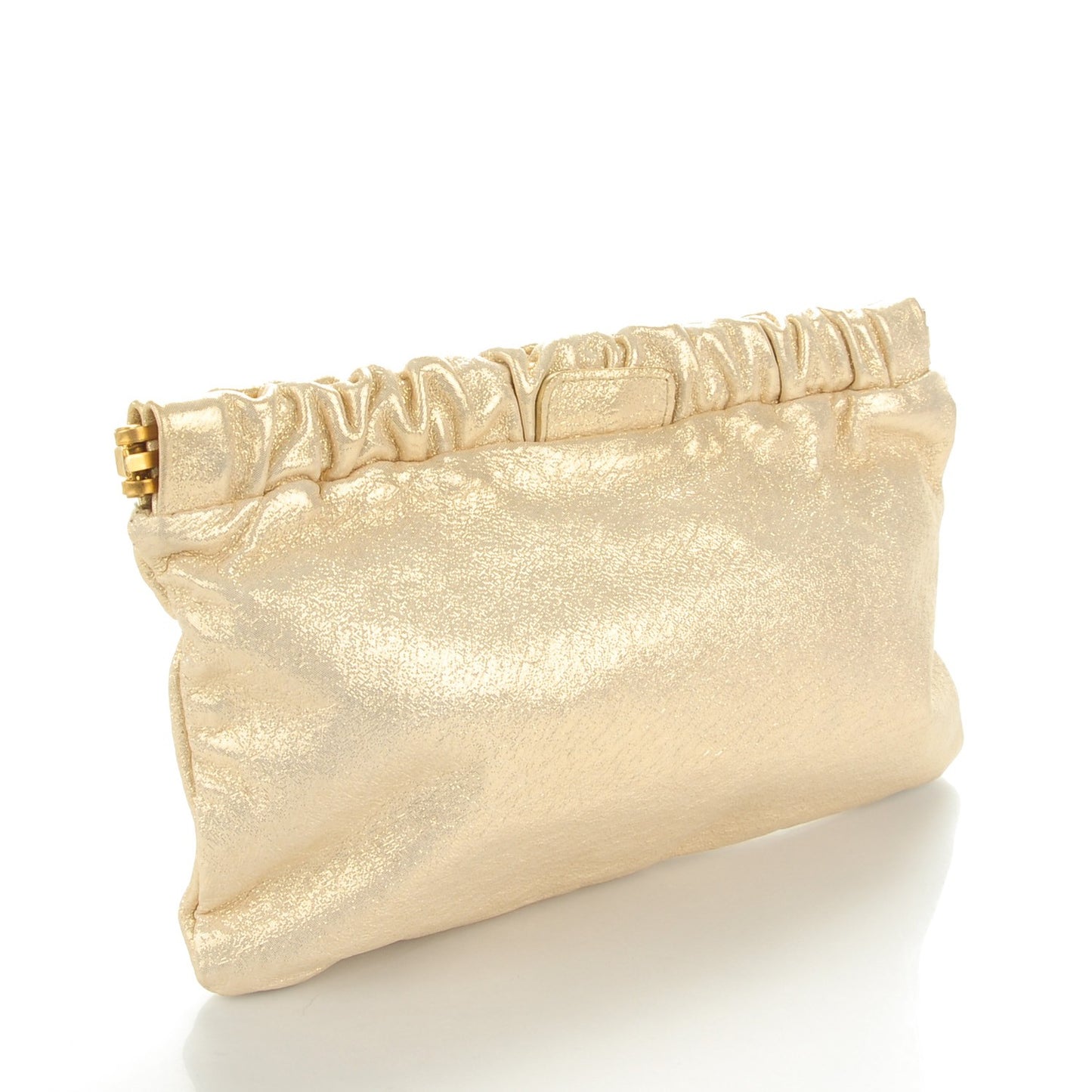 Metallic Frame Clutch Gold