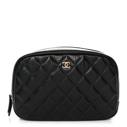 Chanel Caviar Quilted Medium Curvy Pouch Cosmetic Case Black 1 of 7
