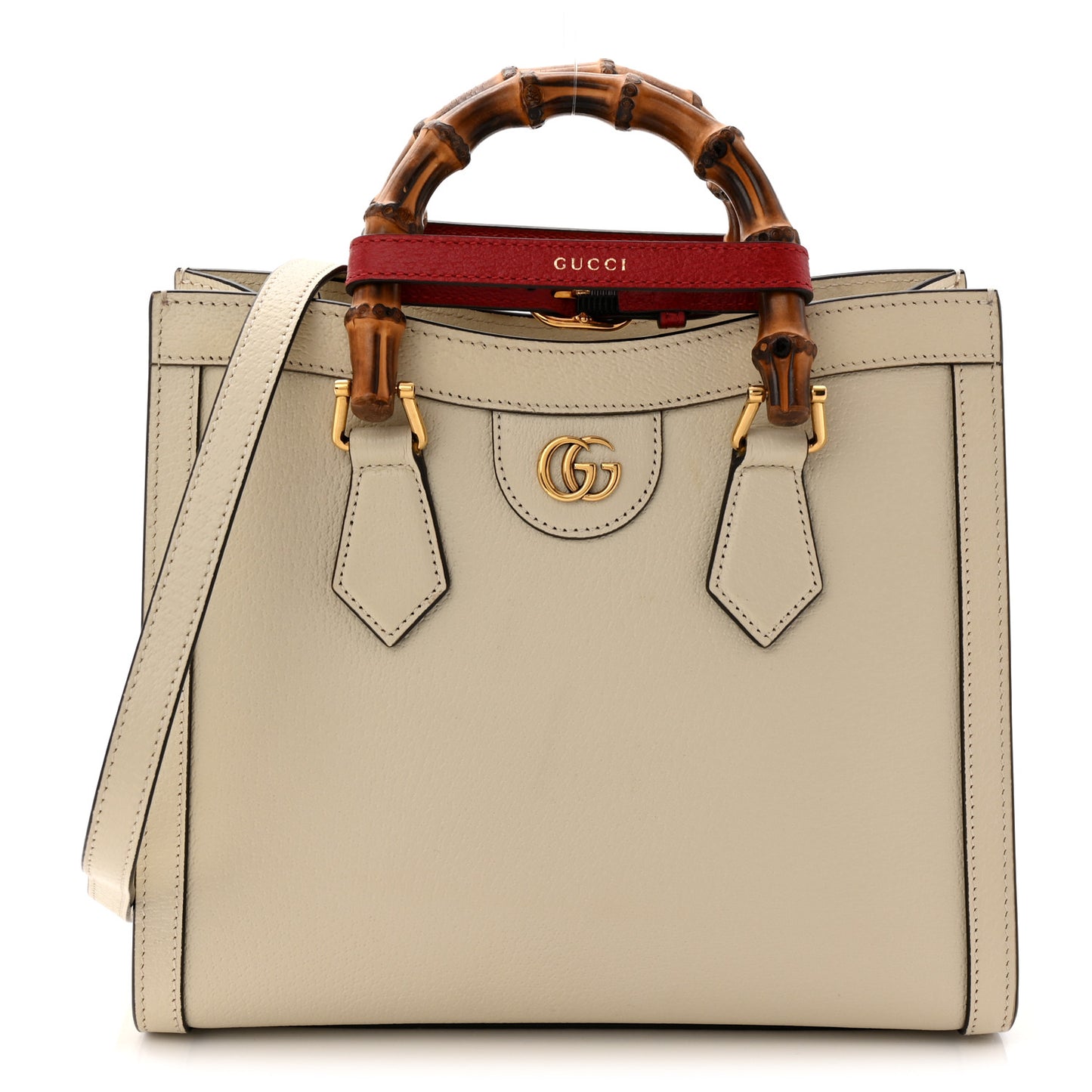 Wonka Grain Calfskin Medium Diana Tote Bag Mystic White