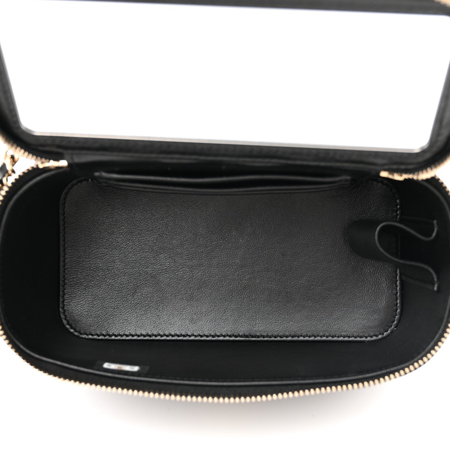 Chanel Lambskin Quilted Small Top Handle Vanity Case With Chain Black 5 of 12