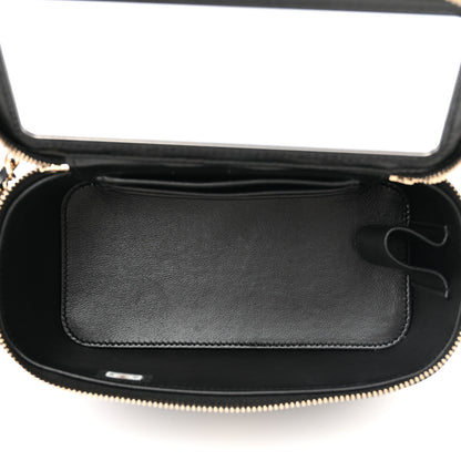 Chanel Lambskin Quilted Small Top Handle Vanity Case With Chain Black 5 of 12