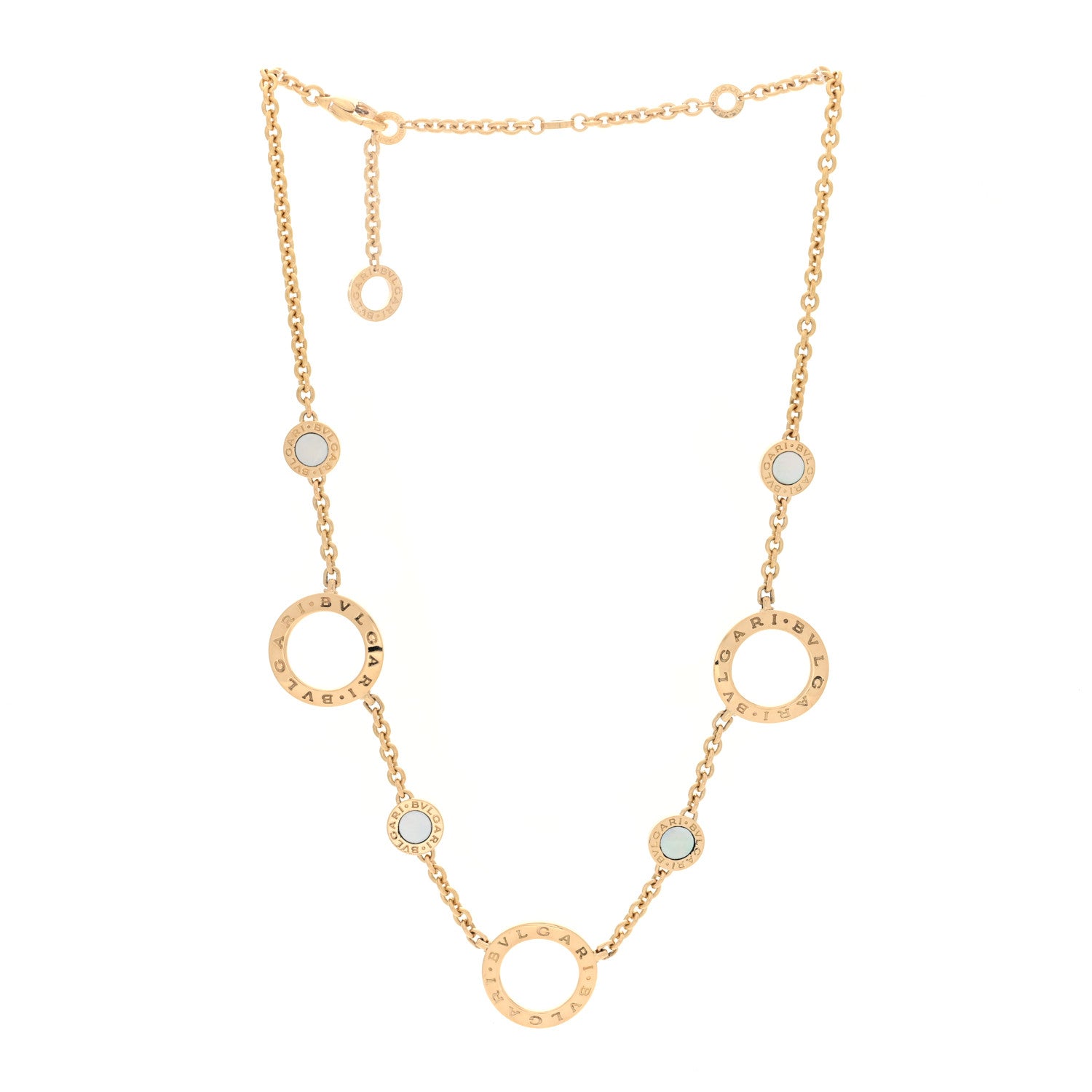 Bulgari 18K Yellow Gold Mother of Pearl BVLGARI BVLGARI Station Necklace 3 of 4