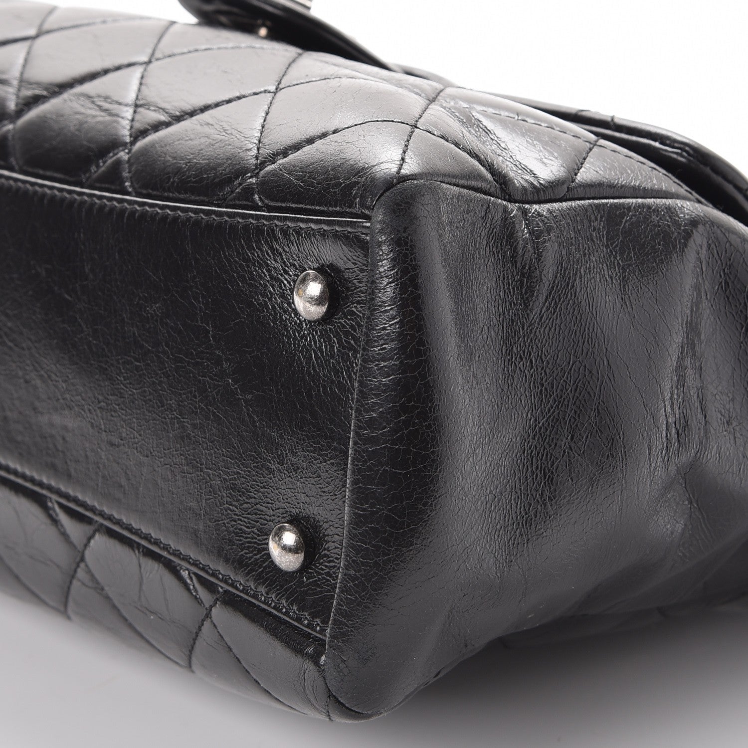 Chanel Glazed Calfskin Quilted Small Duo Color Tote Black 9 of 11