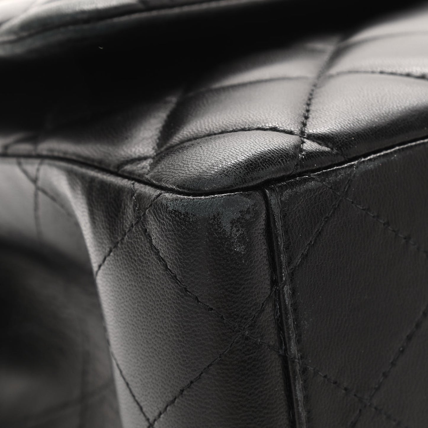 Lambskin Quilted Maxi Double Flap Black