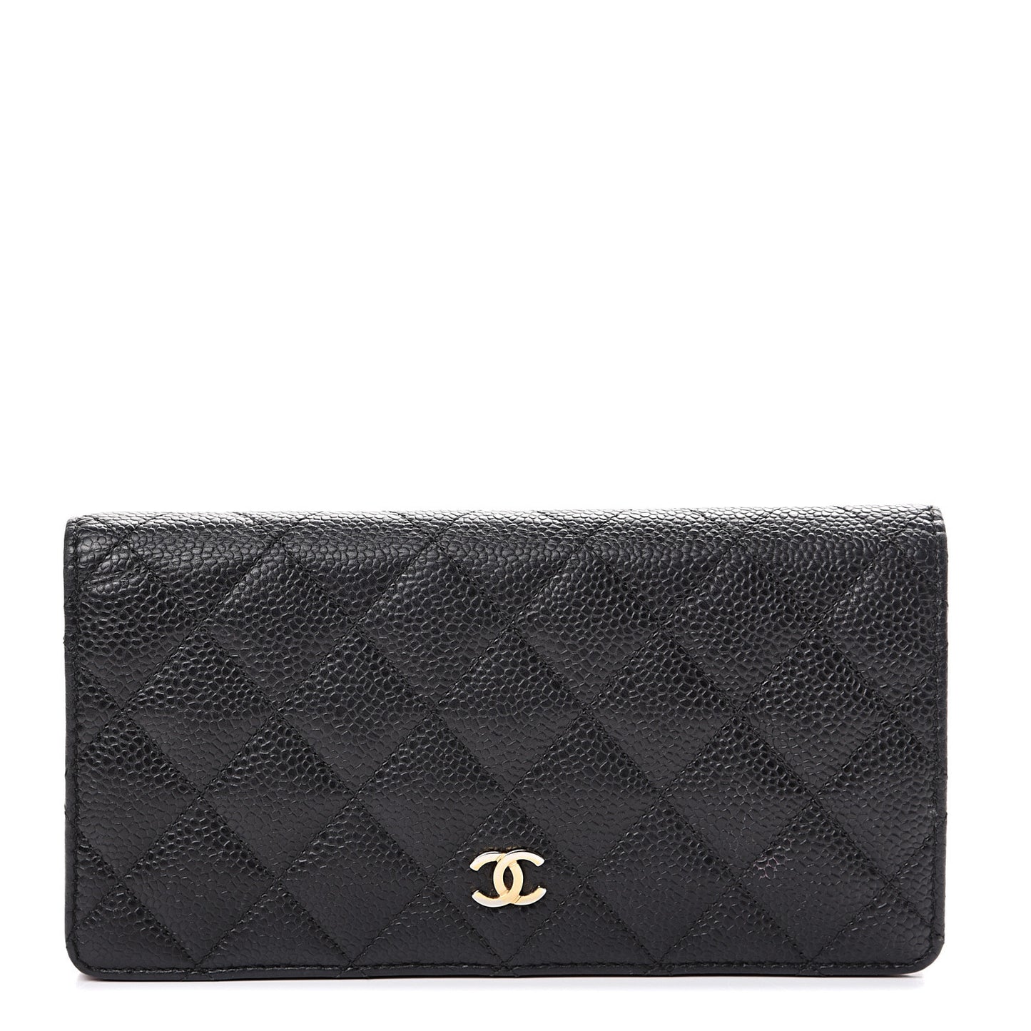 Caviar Quilted Yen Wallet Black