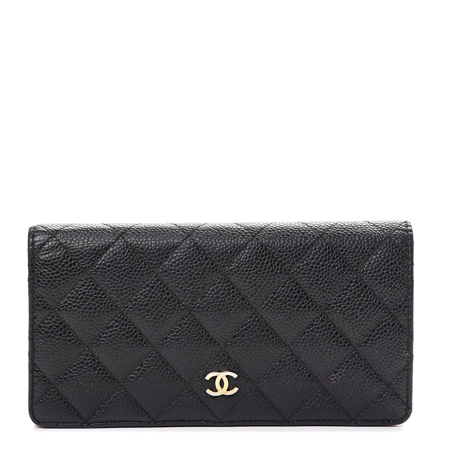 Chanel Caviar Quilted Yen Wallet Black 1 of 14