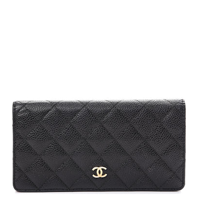 Chanel Caviar Quilted Yen Wallet Black 1 of 14