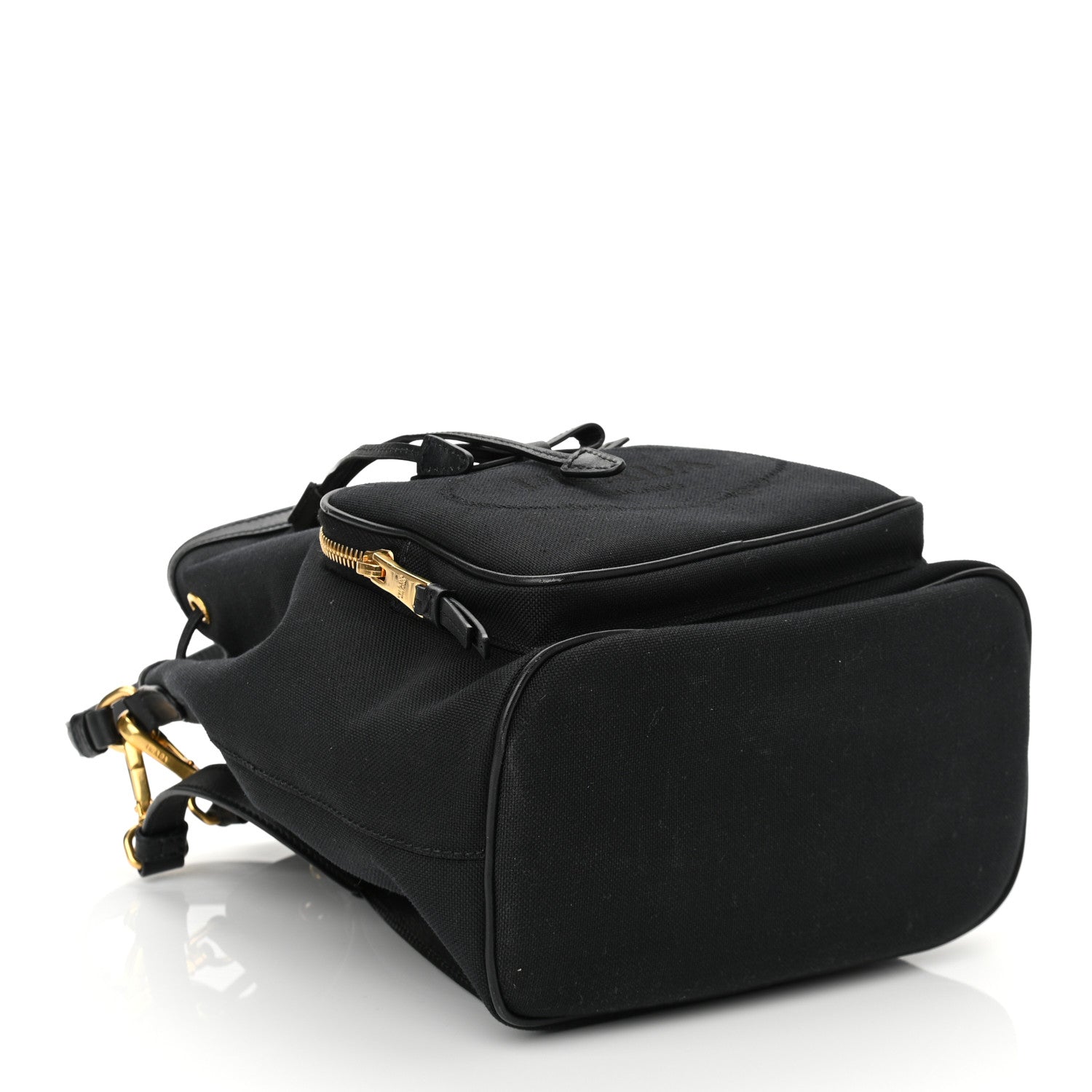 Prada Canvas Drawstring Bucket Black 4 of 9