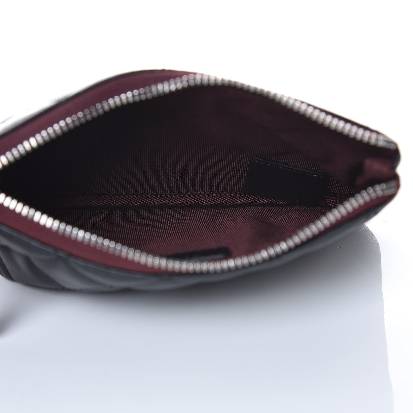 Lambskin Quilted Small Cosmetic Case Black