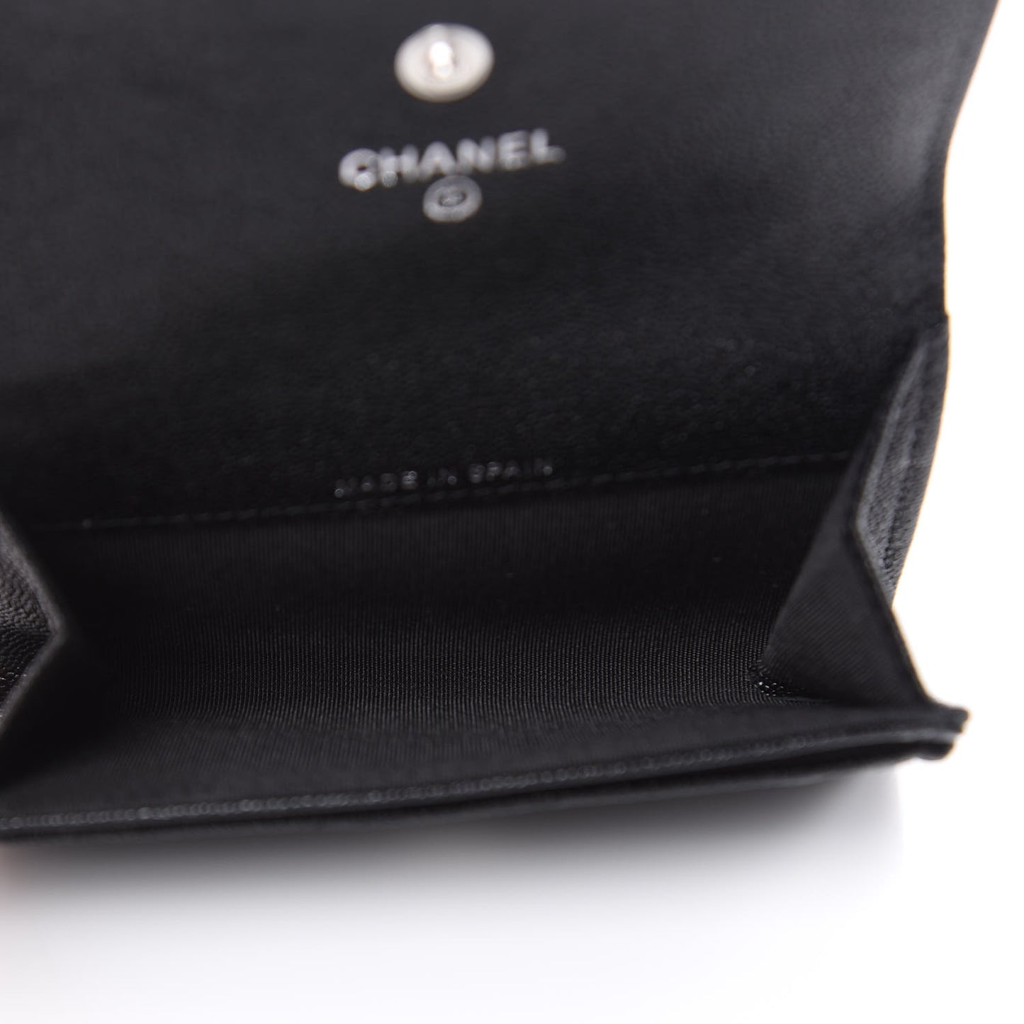 Caviar Quilted Boy Flap Card Holder Black
