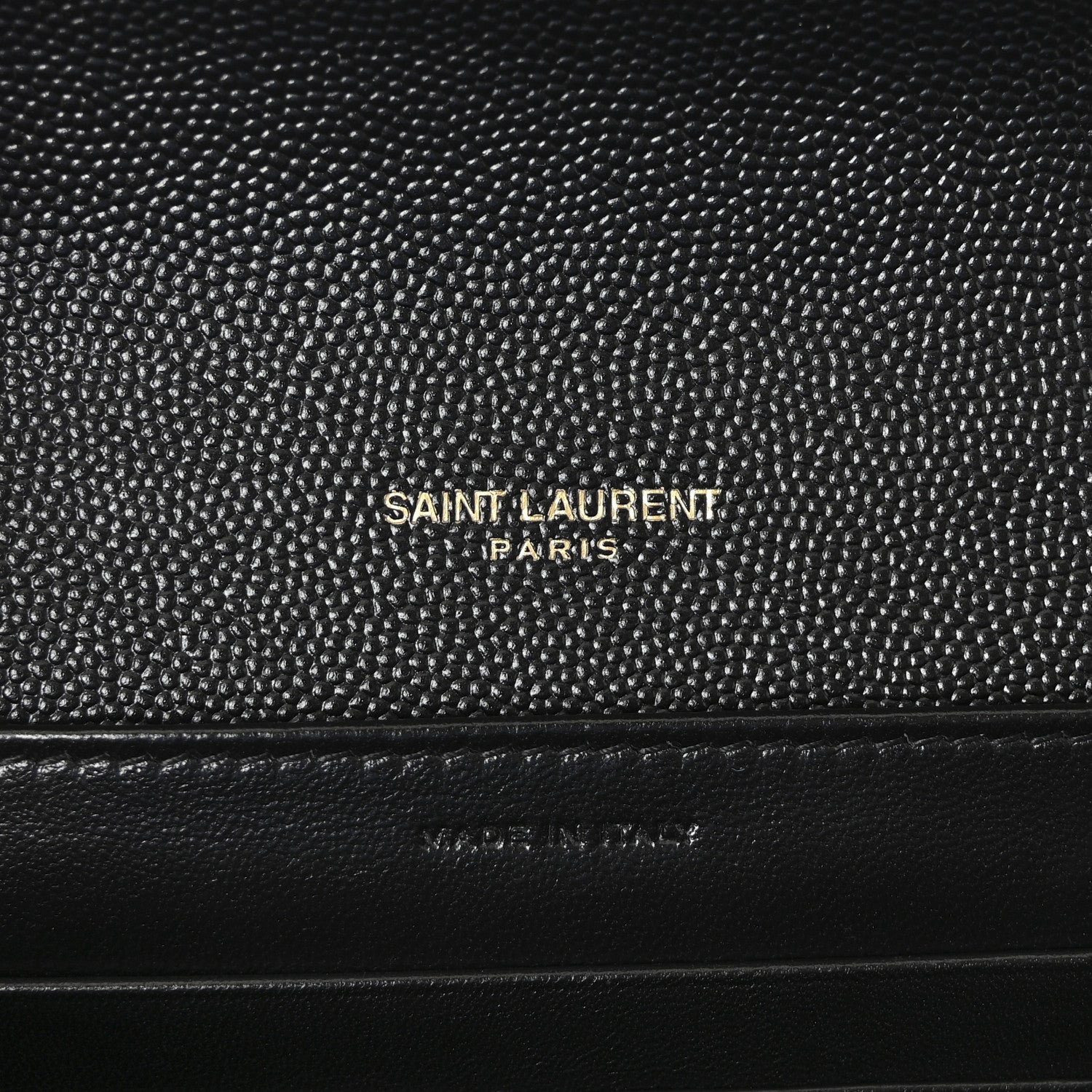 Saint Laurent Grain De Poudre Monogram Cassandra Chain Wallet Black 6 of 10