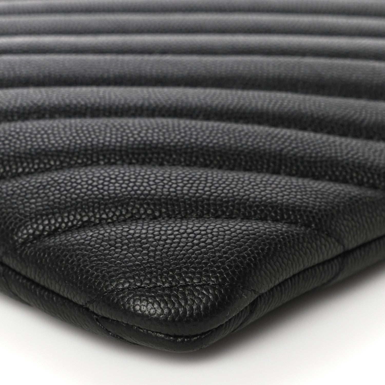 Chanel Caviar Chevron Quilted Medium Cosmetic Case Black 9 of 10