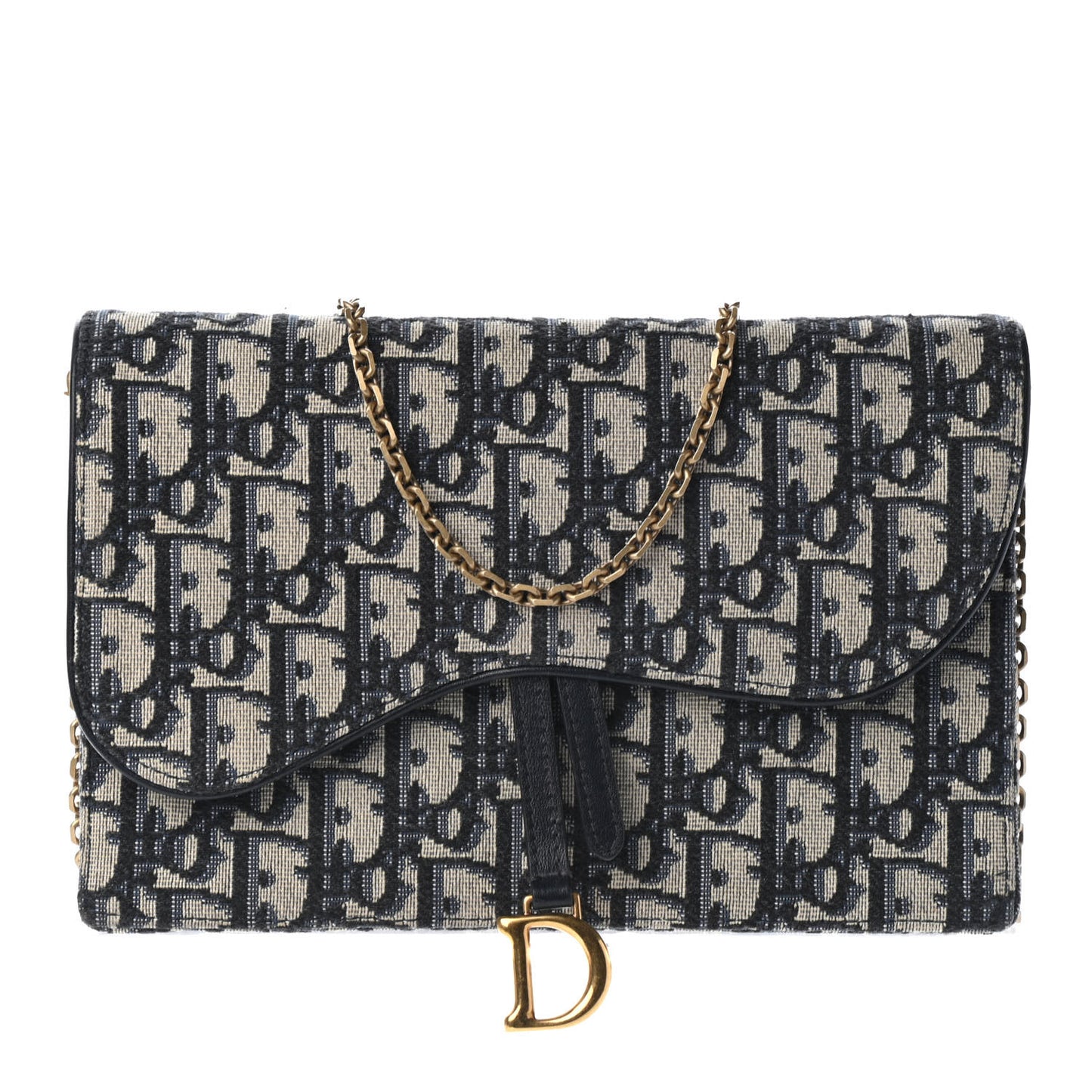 Oblique Saddle Chain Pouch Blue