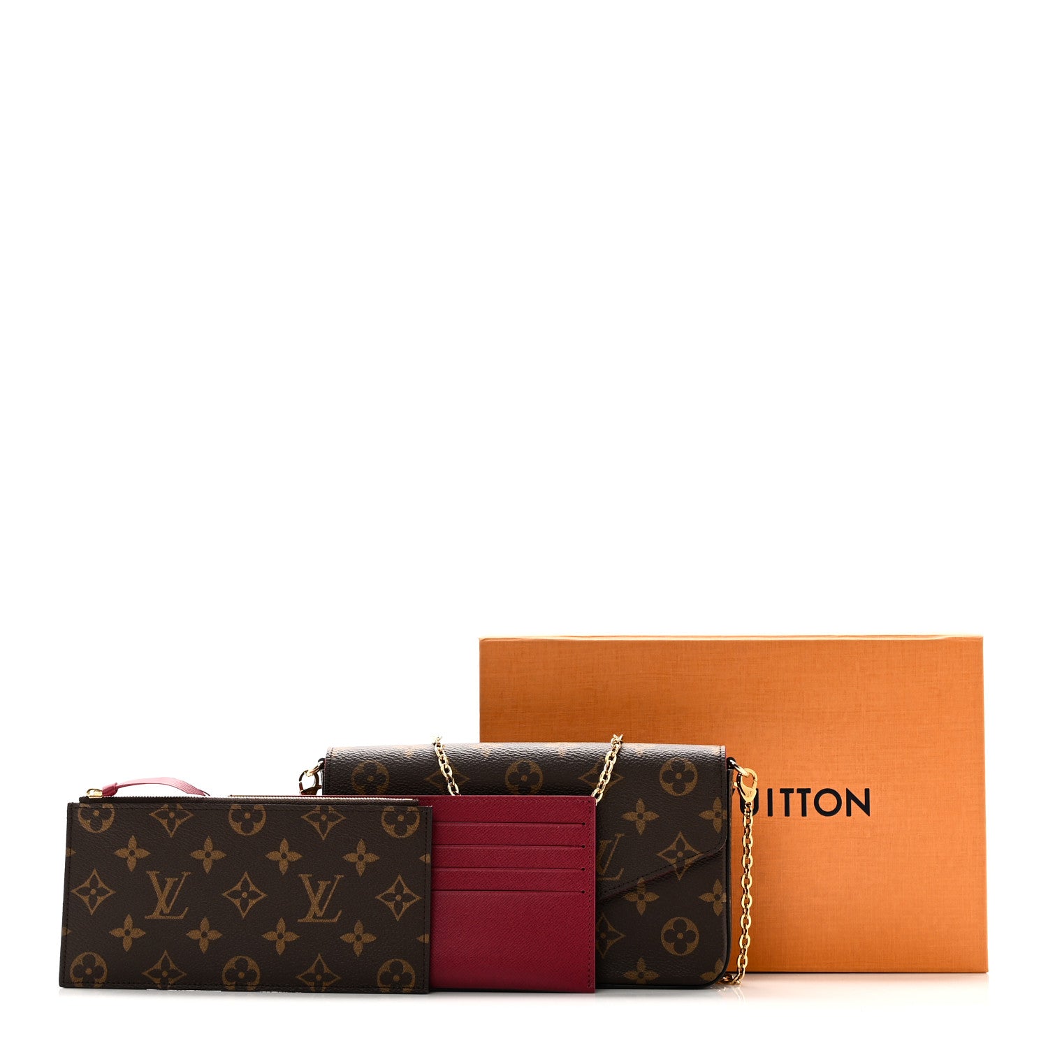 Louis Vuitton Monogram Pochette Felicie Chain Wallet Fuchsia 11 of 11