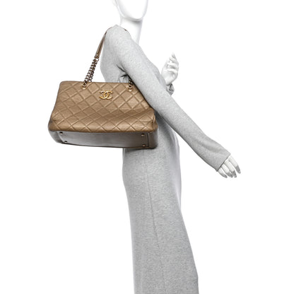 Chanel Metallic Calfskin Quilted Large CC Crown Tote Gold 2 of 10