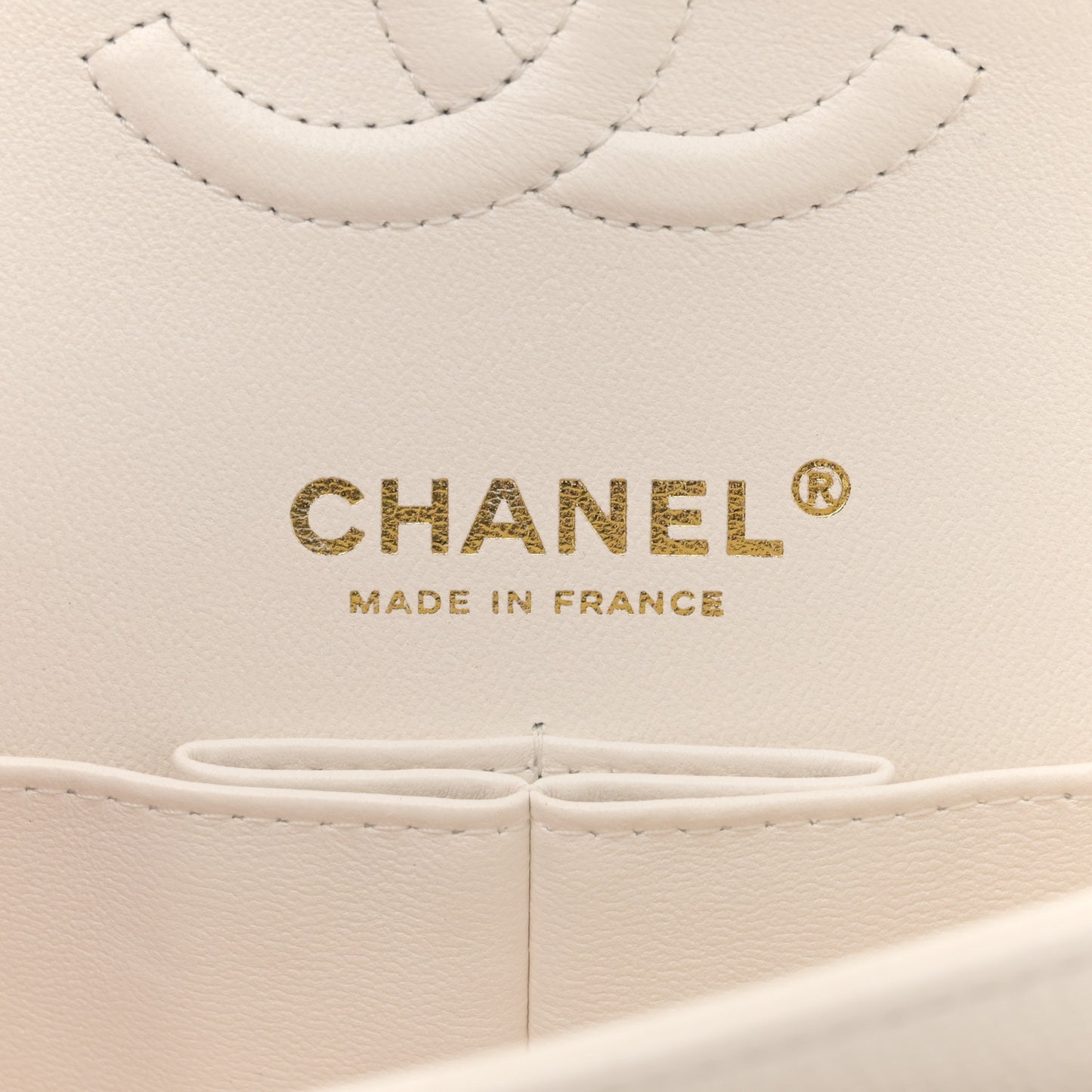 Caviar Quilted Small Double Flap White