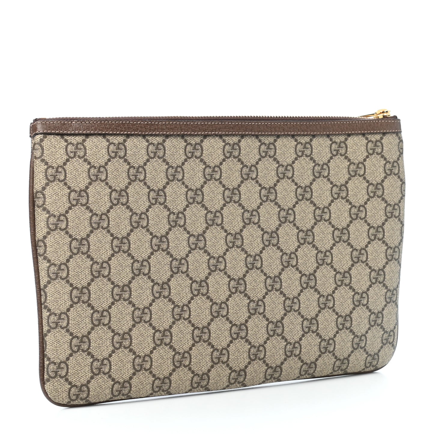 GG Supreme Monogram Large Ophidia Pouch Clutch Brown